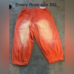 Womens sz 3XL Tie-Dye Orange Jogger Bottoms  By EMERY ROSE BRAND NEW